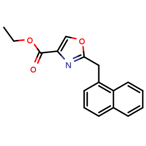 Chemical structure of Ethyl 2-(1-Naphthylmethyl)oxazole-4-carboxylate , CAS 1309576-10-0, AChemBlock V146275