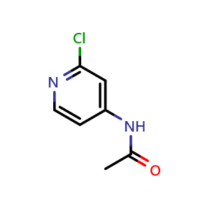 Chemical structure of N-(2-Chloro-4-pyridyl)acetamide , CAS 13602-82-9, AChemBlock V146294