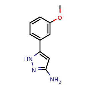 Chemical structure of 3-Amino-5-(3-methoxyphenyl)-1H-pyrazole , CAS 96799-04-1, AChemBlock V146297