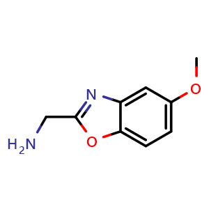 Chemical structure of 5-Methoxybenzoxazole-2-methanamine , CAS 944897-49-8, AChemBlock V146312