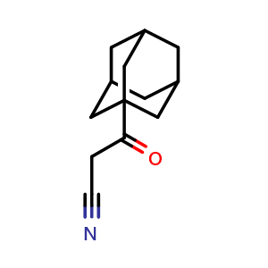 Chemical structure of b-Oxo-1-adamantanepropionitrile , CAS 23938-42-3, AChemBlock V146313