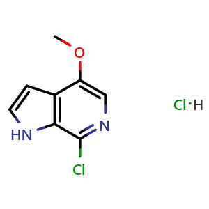 Chemical structure of 7-chloro-4-methoxy-1H-pyrrolo[2,3-c]pyridine hydrochloride , CAS 917918-83-3, AChemBlock V146324