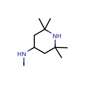 Chemical structure of N,2,2,6,6-Pentamethylpiperidin-4-amine , CAS 62995-79-3, AChemBlock V146332