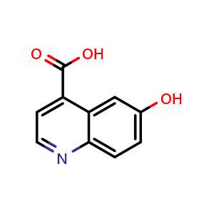 Chemical structure of 6-Hydroxyquinoline-4-carboxylic Acid , CAS 4312-44-1, AChemBlock V146355