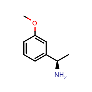 Chemical structure of (R)-1-(3-Methoxyphenyl)ethanamine , CAS 88196-70-7, AChemBlock V146356