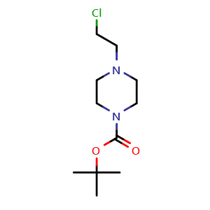Chemical structure of 1-Boc-4-(2-chloroethyl)piperazine , CAS 208167-83-3, AChemBlock V146359