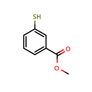 Chemical structure of Methyl 3-Mercaptobenzoate , CAS 72886-42-1, AChemBlock V146387