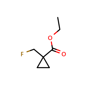 Chemical structure of Ethyl 1-(Fluoromethyl)cyclopropanecarboxylate , CAS 917095-87-5, AChemBlock V146401