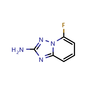 Chemical structure of 2-Amino-5-fluoro-[1,2,4]triazolo[1,5-a]pyridine , CAS 1245647-62-4, AChemBlock V146402