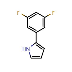 Chemical structure of 2-(3,5-Difluorophenyl)pyrrole , CAS 1229035-74-8, AChemBlock V146409