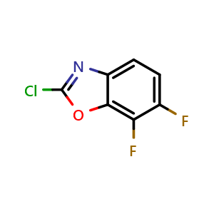 Chemical structure of 2-Chloro-6,7-difluorobenzoxazole , CAS 195737-22-5, AChemBlock V146412