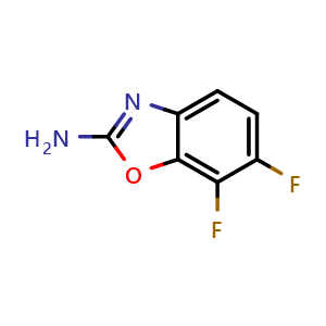 Chemical structure of 2-Amino-6,7-difluorobenzoxazole , CAS 1535357-52-8, AChemBlock V146417