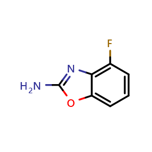 Chemical structure of 2-Amino-4-fluorobenzoxazole , CAS 1806424-25-8, AChemBlock V146419