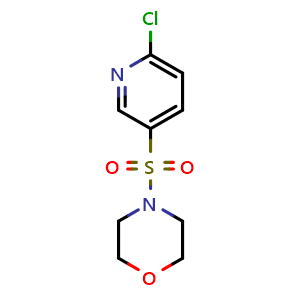 Chemical structure of 4-[(6-Chloropyridin-3-yl)sulfonyl]morpholine , CAS 52480-33-8, AChemBlock V146425