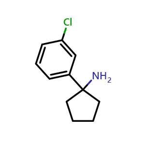 Chemical structure of 1-(3-Chlorophenyl)cyclopentanamine , CAS 856563-65-0, AChemBlock V146434