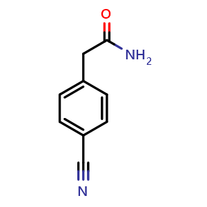 Chemical structure of 2-(4-Cyanophenyl)acetamide , CAS 117753-06-7, AChemBlock V146442