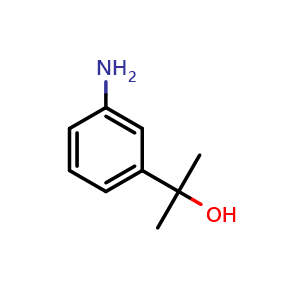 Chemical structure of 2-(3-Aminophenyl)-2-propanol , CAS 23243-05-2, AChemBlock V146447