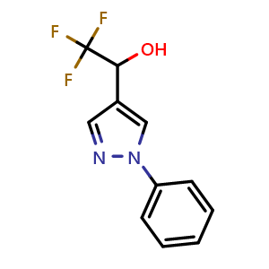 Chemical structure of alpha-(Trifluoromethyl)-1-phenyl-1H-pyrazole-4-methanol , CAS 1275913-48-8, AChemBlock V146449