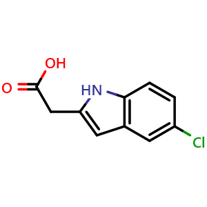 Chemical structure of 2-(5-Chloro-1H-indol-2-yl)acetic Acid , CAS 720000-48-6, AChemBlock V146462