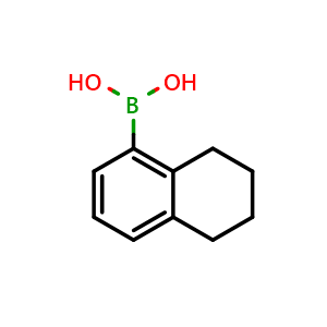 Chemical structure of 5,6,7,8-Tetrahydronaphthalene-1-boronic Acid , CAS 371765-41-2, AChemBlock V146480