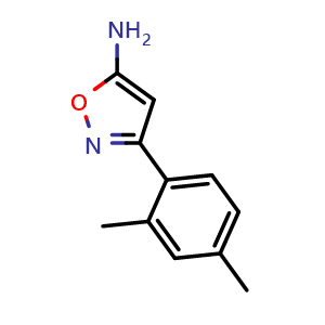 Chemical structure of 5-Amino-3-(2,4-dimethylphenyl)isoxazole , CAS 119162-45-7, AChemBlock V146483