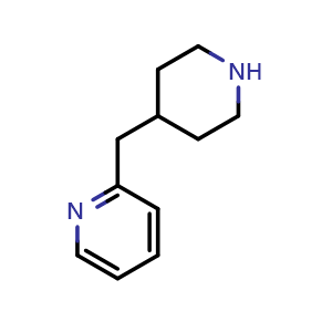 Chemical structure of 2-(4-Piperidylmethyl)pyridine , CAS 811812-57-4, AChemBlock V146484