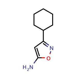 Chemical structure of 5-Amino-3-cyclohexylisoxazole , CAS 500766-46-1, AChemBlock V146485