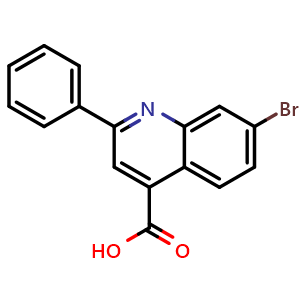 Chemical structure of 7-Bromo-2-phenylquinoline-4-carboxylic Acid , CAS 303100-39-2, AChemBlock V146486