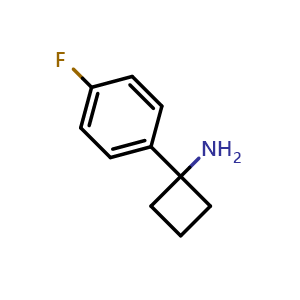Chemical structure of 1-(4-Fluorophenyl)cyclobutanamine , CAS 920501-69-5, AChemBlock V146490