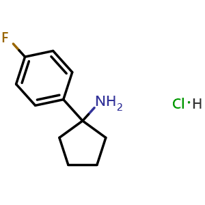 Chemical structure of 1-(4-Fluorophenyl)cyclopentanamine Hydrochloride , CAS 1209904-53-9, AChemBlock V146491