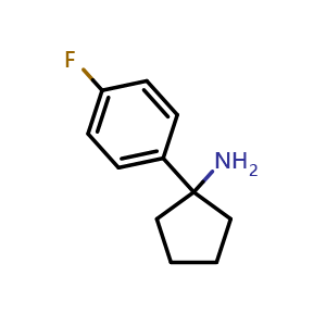 Chemical structure of 1-(4-Fluorophenyl)cyclopentanamine , CAS 160001-92-3, AChemBlock V146496