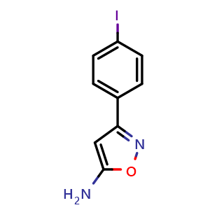 Chemical structure of 5-Amino-3-(4-iodophenyl)isoxazole , CAS 501326-26-7, AChemBlock V146497