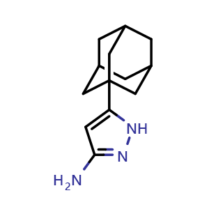 Chemical structure of 3-Amino-5-(1-adamantanyl)pyrazole , CAS 153566-21-3, AChemBlock V146502