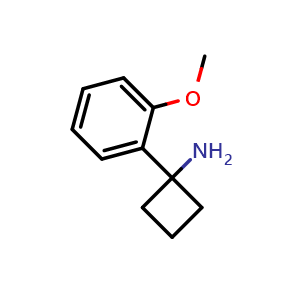 Chemical structure of 1-(2-Methoxyphenyl)cyclobutanamine , CAS 1017387-61-9, AChemBlock V146506