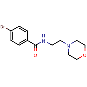 Chemical structure of 4-Bromo-N-(2-morpholinoethyl)benzamide , CAS 64544-19-0, AChemBlock V146522