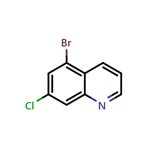 Chemical structure of 5-Bromo-7-chloroquinoline , CAS 1215767-84-2, AChemBlock V146532