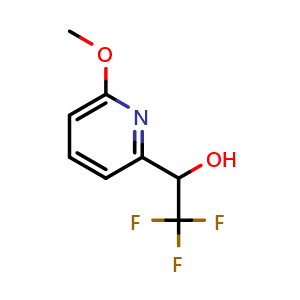 Chemical structure of alpha-(Trifluoromethyl)-6-methoxypyridine-2-methanol , CAS 1700092-90-5, AChemBlock V146544