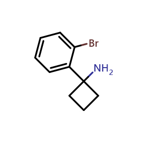 Chemical structure of 1-(2-Bromophenyl)cyclobutanamine , CAS 1228994-69-1, AChemBlock V146589
