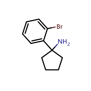 Chemical structure of 1-(2-Bromophenyl)cyclopentanamine , CAS 1176042-51-5, AChemBlock V146590