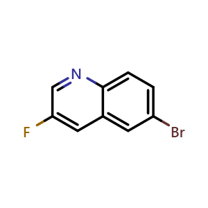 Chemical structure of 6-Bromo-3-fluoroquinoline , CAS 1355583-13-9, AChemBlock V146595