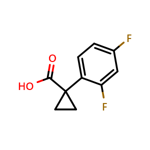 Chemical structure of 1-(2,4-Difluorophenyl)cyclopropanecarboxylic Acid , CAS 920501-68-4, AChemBlock V146598