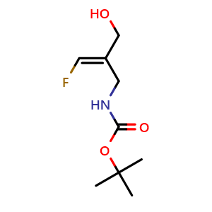 Chemical structure of (E)-2-[(Boc-amino)methyl]-3-fluoro-2-propen-1-ol , CAS 1478364-91-8, AChemBlock V146601