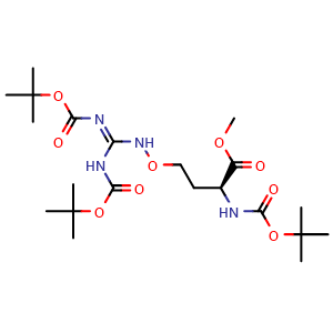 Chemical structure of Methyl (S)-4-[(2,3-Di-Boc-guanidino)oxy]-2-(Boc-amino)butanoate , CAS 2054253-52-8, AChemBlock V146623