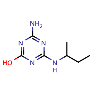 Chemical structure of 4-Amino-2-hydroxy-6-(sec-butylamino)-1,3,5-triazine , CAS 33124-63-9, AChemBlock V146627