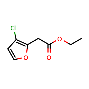Chemical structure of Ethyl 3-Chlorofuran-2-acetate , CAS 2243974-45-8, AChemBlock V146630