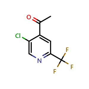 Chemical structure of 1-[5-Chloro-2-(trifluoromethyl)-4-pyridyl]ethanone , CAS 2244924-47-6, AChemBlock V146641