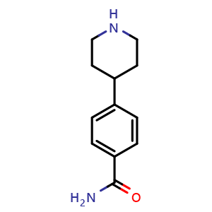 Chemical structure of 4-(4-Piperidyl)benzamide , CAS 886362-49-8, AChemBlock V146643