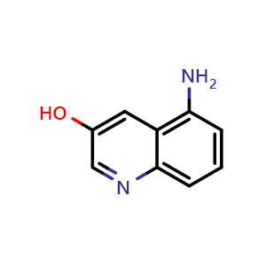 Chemical structure of 5-Aminoquinolin-3-ol , CAS 1261529-03-6, AChemBlock V146649