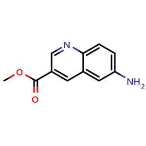 Chemical structure of Methyl 6-Aminoquinoline-3-carboxylate , CAS 1170979-26-6, AChemBlock V146664