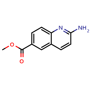 Chemical structure of Methyl 2-Aminoquinoline-6-carboxylate , CAS 1823775-69-4, AChemBlock V146665